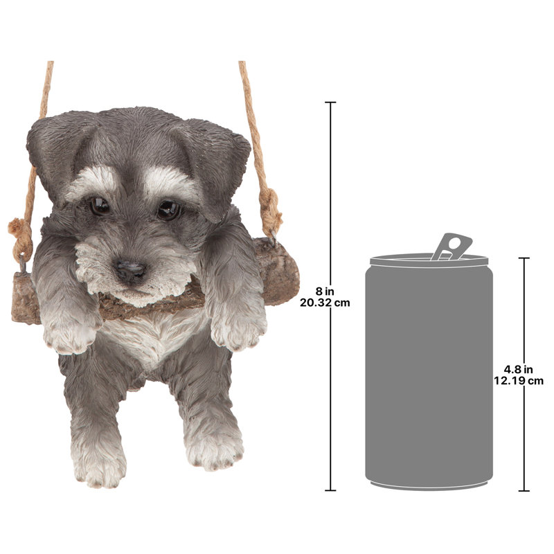 Décoration murale suspendue schnauzer chiot on a perchoir dog