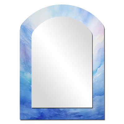 «Calming Arc Of Stillness I», grand miroir arc-en-ciel, décoration murale asymétrique traditionnelle, art en métal imprimé