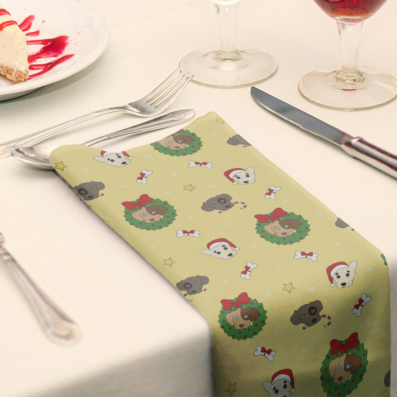 No Pattern Square Napkin, 22" x 22", Yellow/Green/Red, Cotton