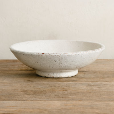 Versatile Handcrafted Decorative Bowl - Accent Bowl For Home Decor Perfect For Table Arrangement Or Everyday Styling - 12", White