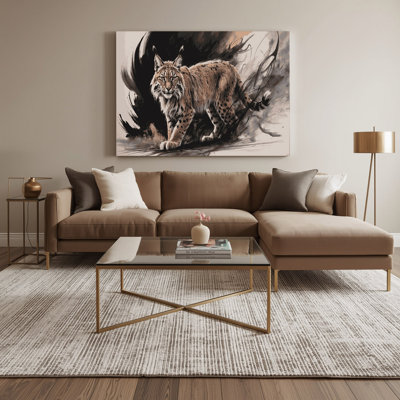 «Big Cats Eurasian Lynx», art mural sur toile noire