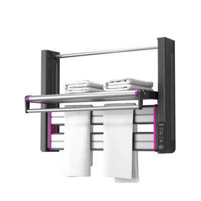 Electric Towel Warmer Foldable Aluminum Alloy Wall Mount 