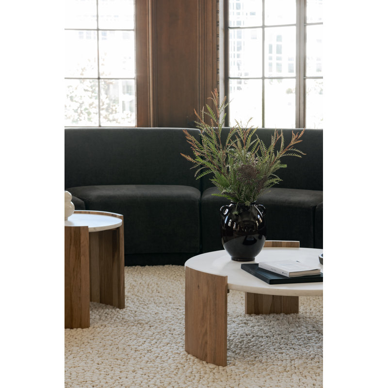 Loreto Marble Top Oak End Table