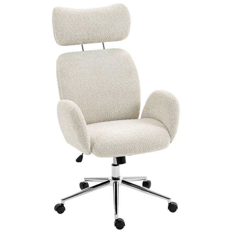 Boucle Office Chair, Pale Grey