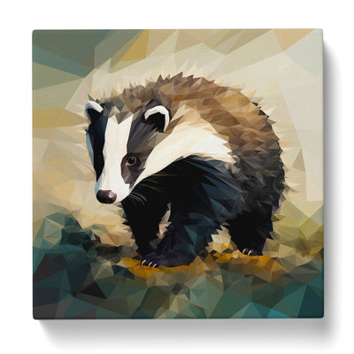 Badger Cubism No.1 - Wrapped Canvas