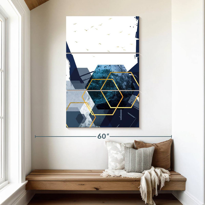 Avery Hexagon Landscape Gold II, 50" H x 32" W