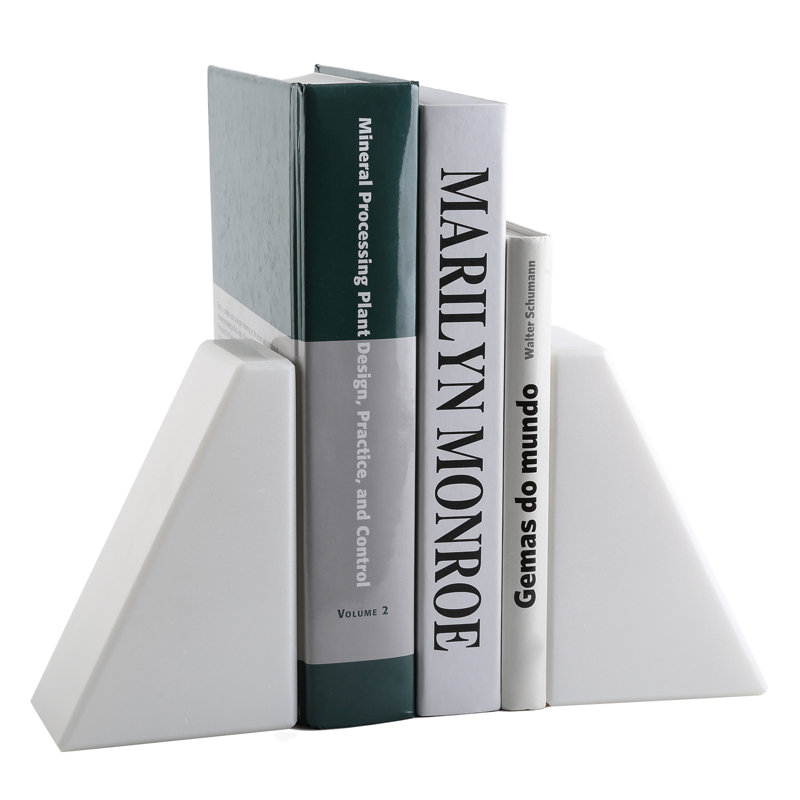 Serre-livres en marbre naturel, ensemble de 2, Calacatta