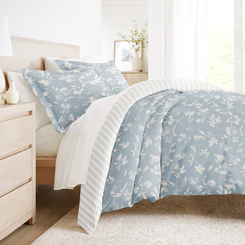 Duvet Cover Set Patterned Microfiber Ultra Soft Bedding in Country Home, Queen Duvet Cover + 2 Standard Shams