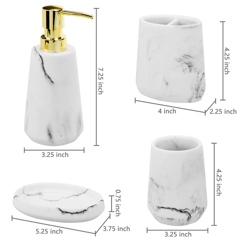 4 Piece Bathroom Accessory Set
