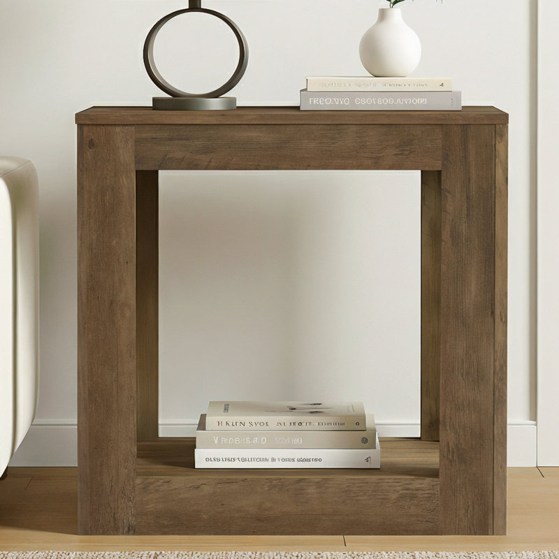 Allysyn 23.6" Contemporary Square End Table, Brown