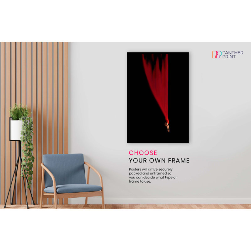 Woman in Red Dress Falling 1 Piece Wall Art, 31cm H x 20cm W x 0.5cm D