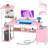Reversible L Shaped Desk with Power Outlets and Fabric Drawers-66965998
