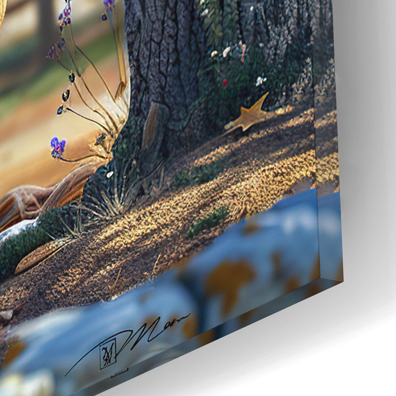 Art mural en verre épique «Squatting Bull» par Momart, H 12 po x l 16 po x P 0,13 po