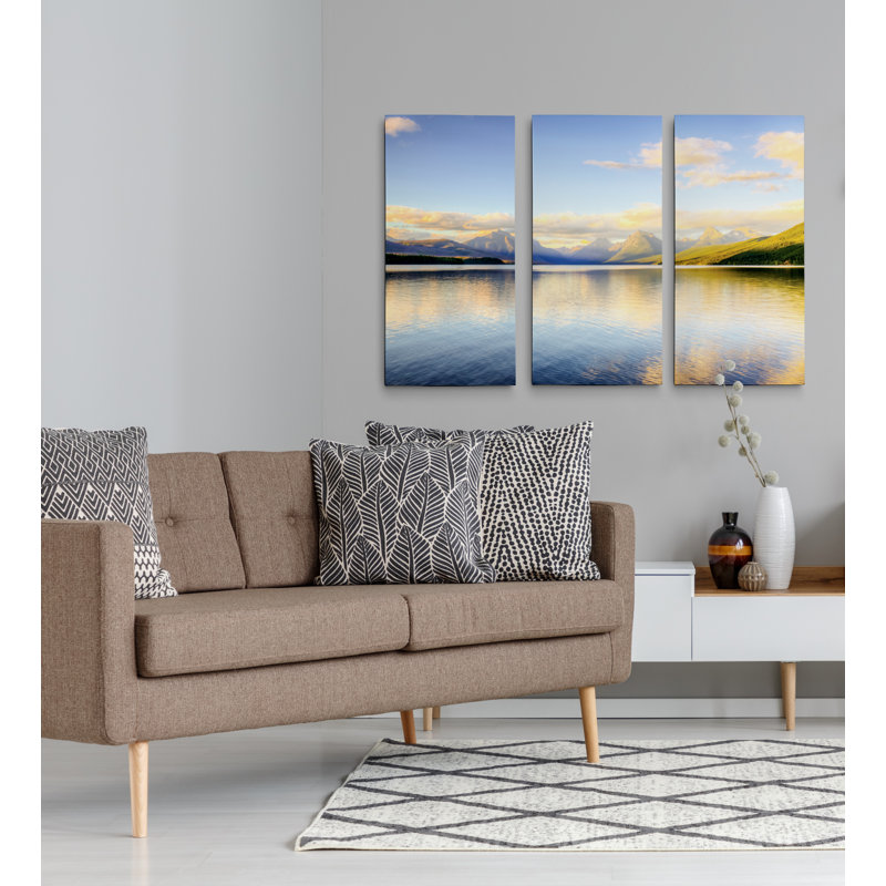 A Premium Lake McDonald-image à pièces multiples sur toile, H 32 po x l 48 po x P 1,5 po