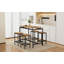 Ensemble de table de bar compacte 5 pièces avec table et tabourets - Design industriel moderne, mobilier peu encombrant pour salle à manger et coin-repas-1011124918