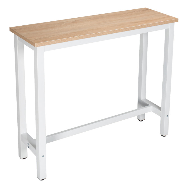 Dequinton Rectangular 120cm L x cm W Dining Table, Light Oak, White, H100  x L120 x W40cm