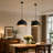 Modern Glossy Black Dome Chandelier
