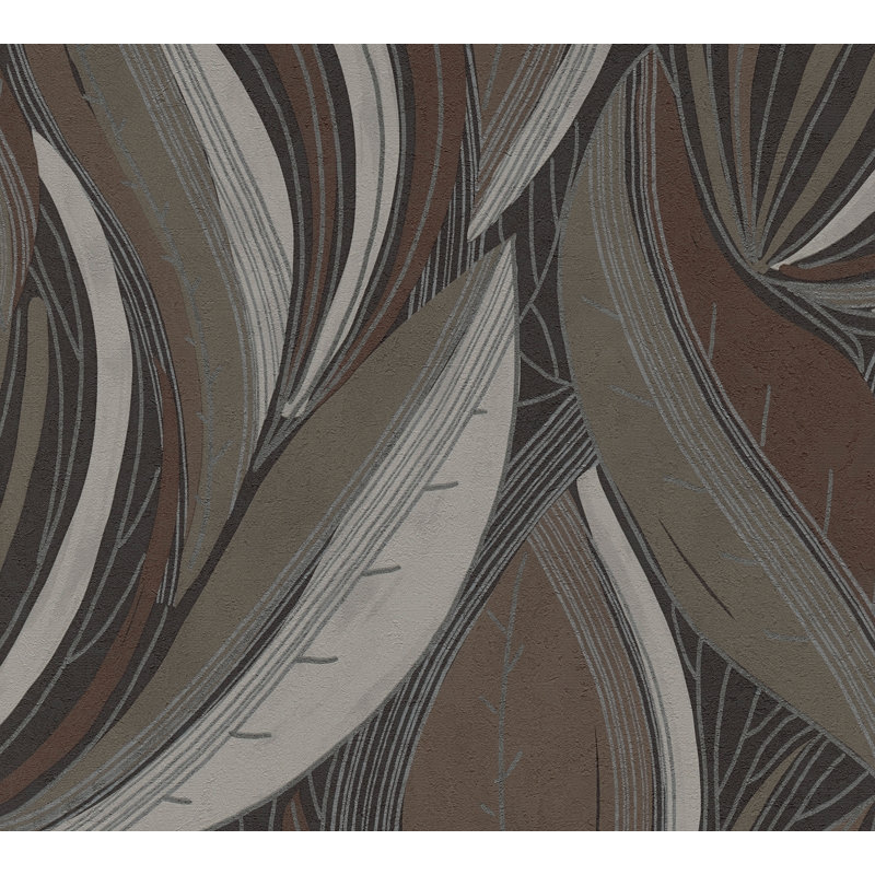 Galerie Horizon Flowing Leaf Wallpaper, Brown