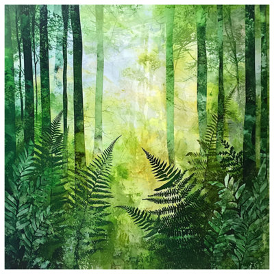 Dense Forest With Ferns Comforter