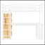 Lit mezzanine avec échelle, tablettes et bureau, blanc