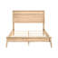 Grand lit au fini chêne naturel, style classique avec attrait moderne Mid-Century pour lit de chambre à coucher -