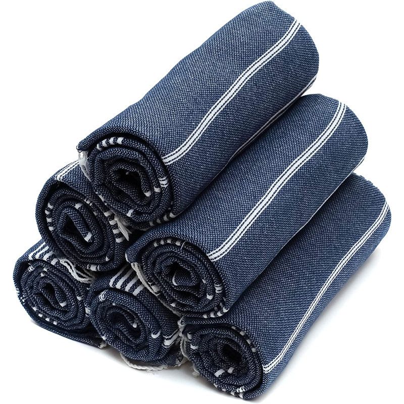 100% Turkish Cotton Beach Towel Set | Oversized Pool Towels 38" X 71, Navy