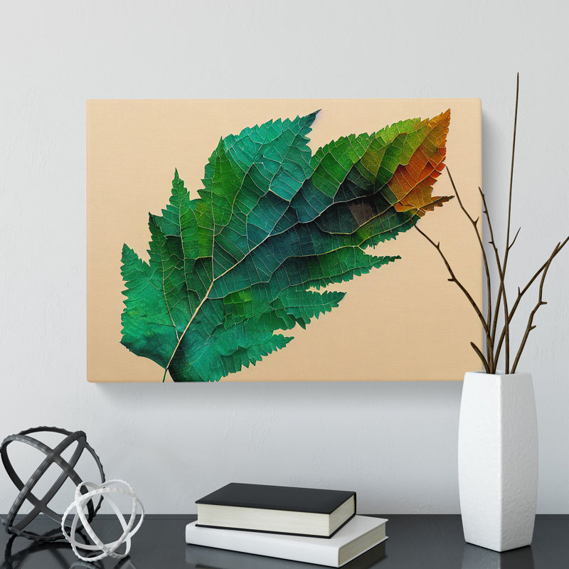 Dreamlike Leaf - Wrapped Canvas Print, 35cm H x 50cm W x 3cm D