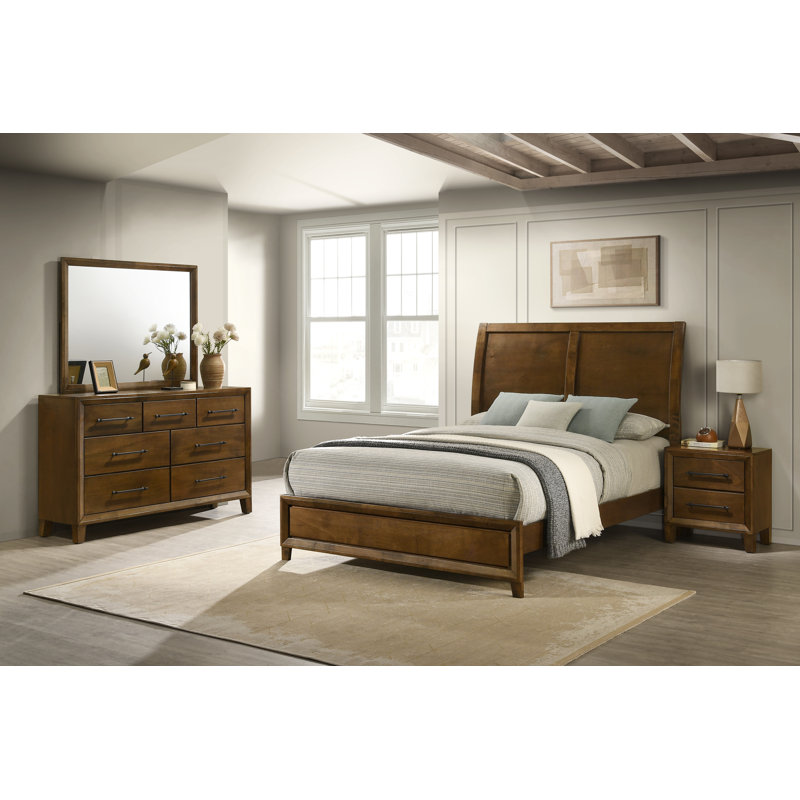 Bangor 4-Piece Wood Queen Bedroom Set, Brown, Queen