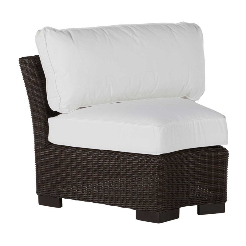 Club Woven Patio Chair with Cushions, Black Walnut, No Welt, Rollo Cream