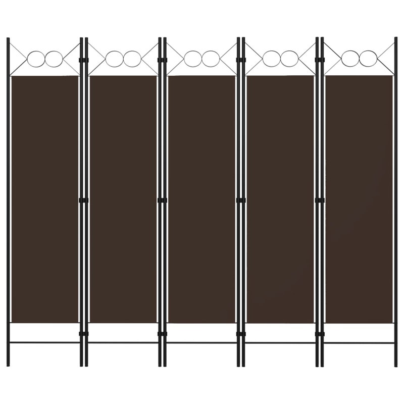 Tati 457.2cm H Folding Room Divider, 5, Brown
