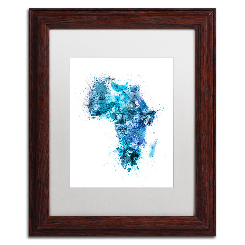 « africa splashs map », impression encadrée sur toile, H 14 po x l 11 po x P 0,5 po