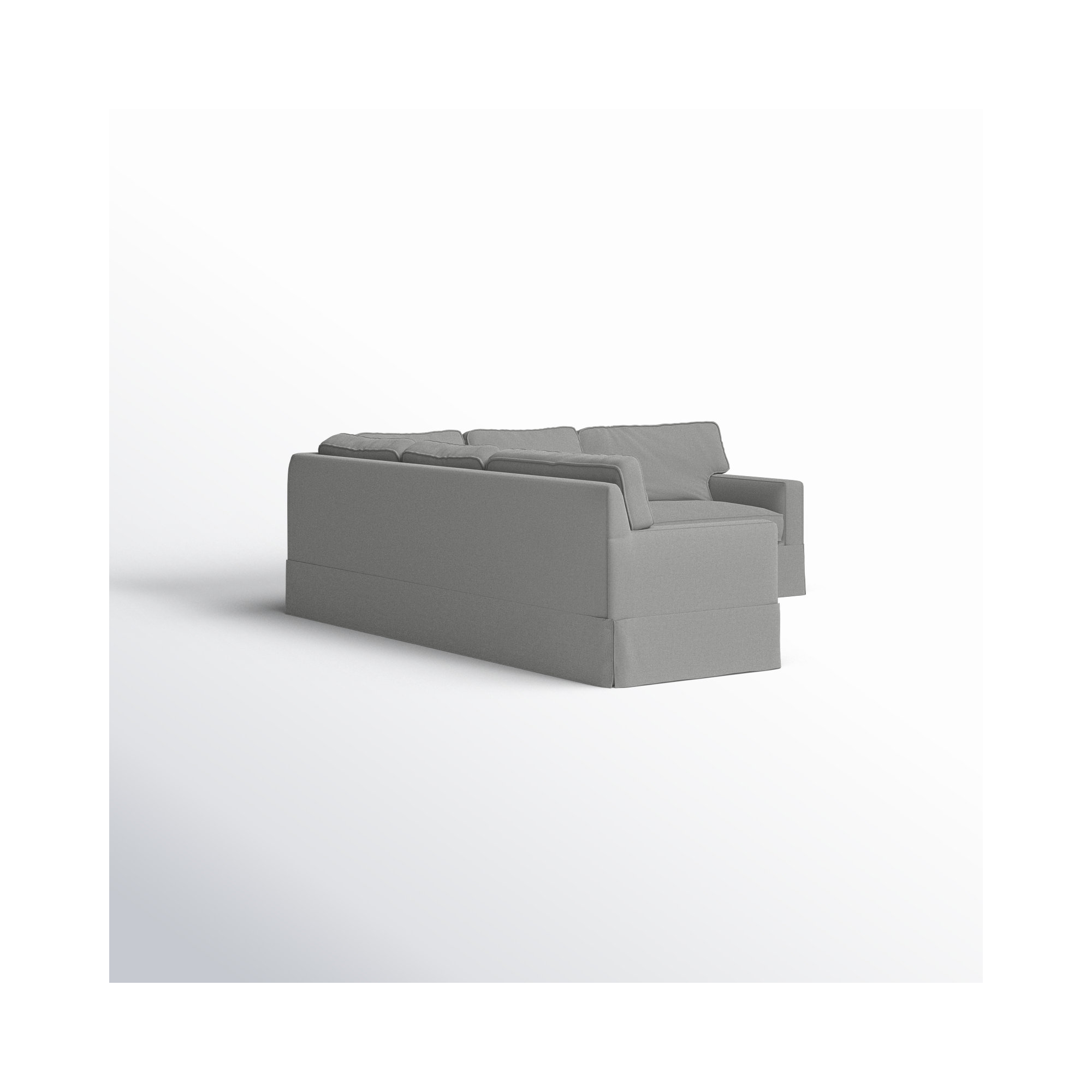Taylor Upholstered L-Sectional, Bayou Light Gray Canvas