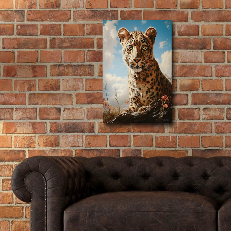 «Baby Leopard» par Momart, art mural acrylique, H 24 po x l 16 po x P 0,2 po