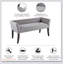 Élégant banc décoratif gris avec structure en bois massif et siège rembourré, parfait pour les vestibules et les salons-102962432-102962436