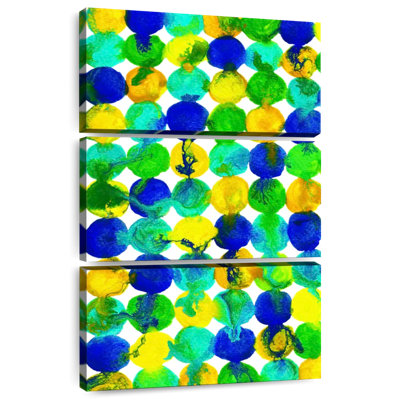 Blue Yellow Green Abstract Flowing Paint Pattern
