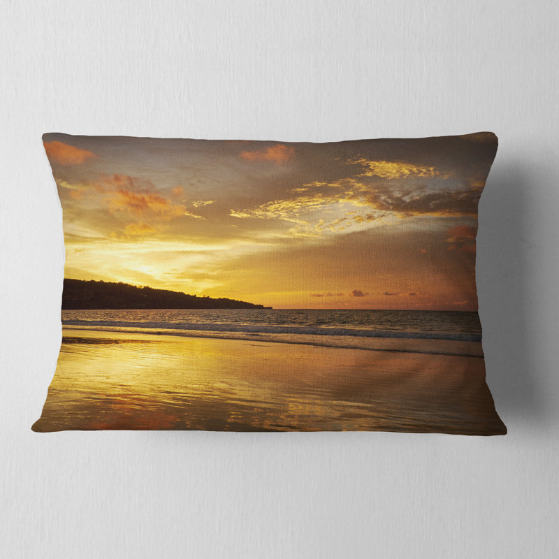 Coussin Amazing Beach with Beautiful Breaking Waves, Rectangle, 12 po x 20 po