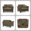 Petit canapé simple, fauteuil avec coussins, rembourré en velours côtelé doux, chaise décorative confortable, style scandinave moderne, brun-94636576
