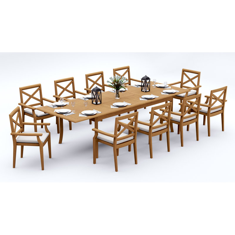 Ensemble repas extérieur rectangulaire Damarrea, 10