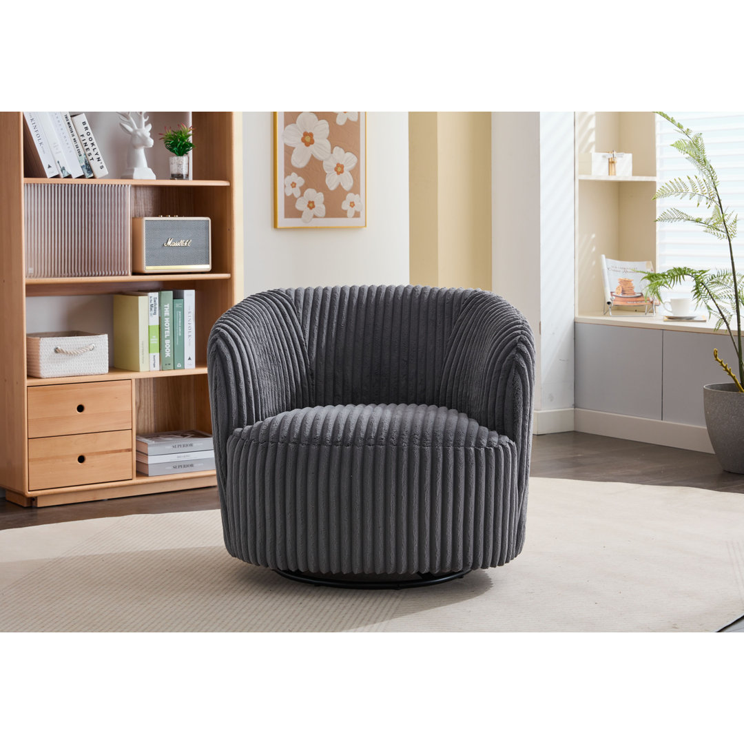 Loungesessel Alma Relaxsessel Drehsessel Designer Sessel aus Kord