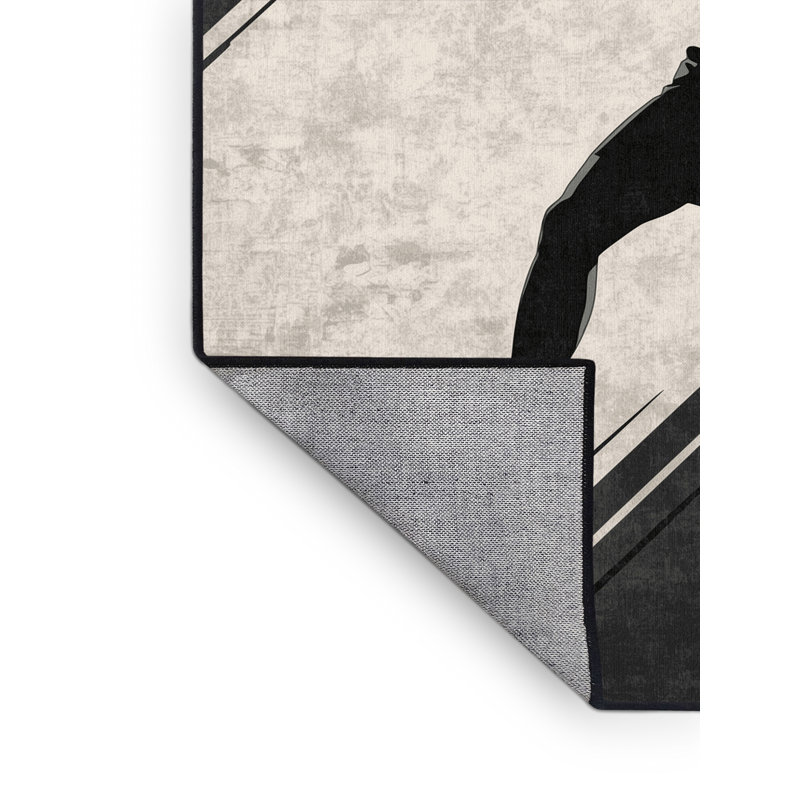 Tapis géométrique beige lavable à la machine Hubbard Muay, 2 x 3