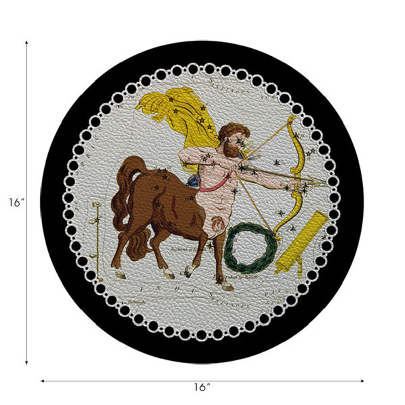 Napperon Zodiac Sagitarius, Noir