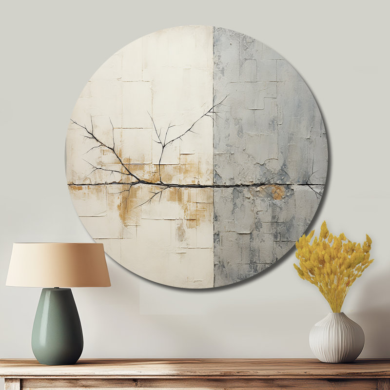 Malvern - Art abstrait rond en métal, H 16 po x l 16 po