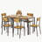 Ymani 7-Piece Rectangular Dining Set with Metal Frame and Storage Rack-1166473291-1166473290