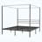 King Metal Four-Poster Canopy Bed with Underbed Storage Space, Black