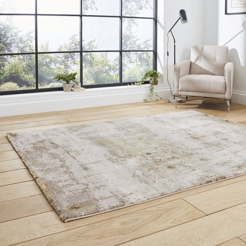 Hancox area rug Machine Woven Rectangle Beige/Gold, Rectangle 120 x 170cm