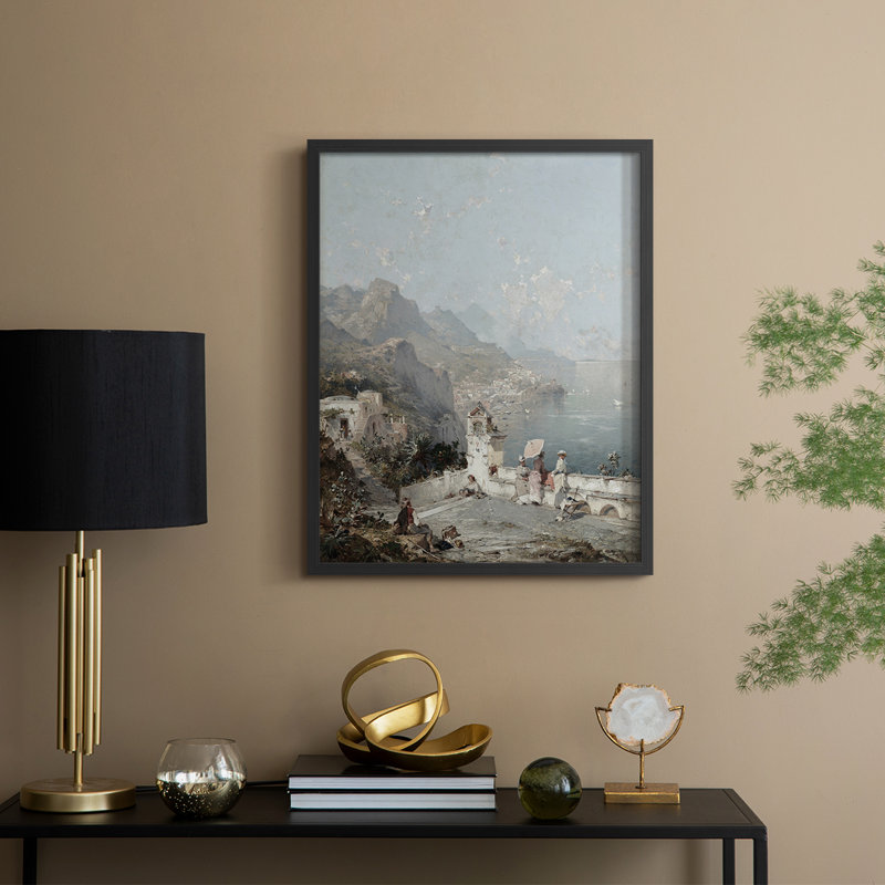 «Vintage Landscape CLXI», reproduction encadrée - bois massif