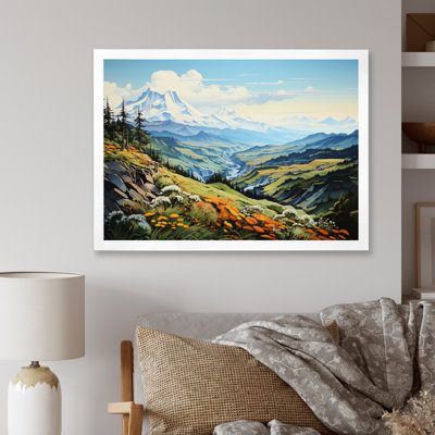 «Bitia Green Mountains Summer Peaks Pastoral I», reproduction d'art sur toile
