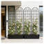 Ensemble de 4 treillis de jardin en métal, 220 cm (H) x 50 cm (L), support pour plantes grimpantes, fleurs et légumes en fer antirouille, noir