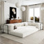 L-Shaped Modular Convertible Sofa Bed