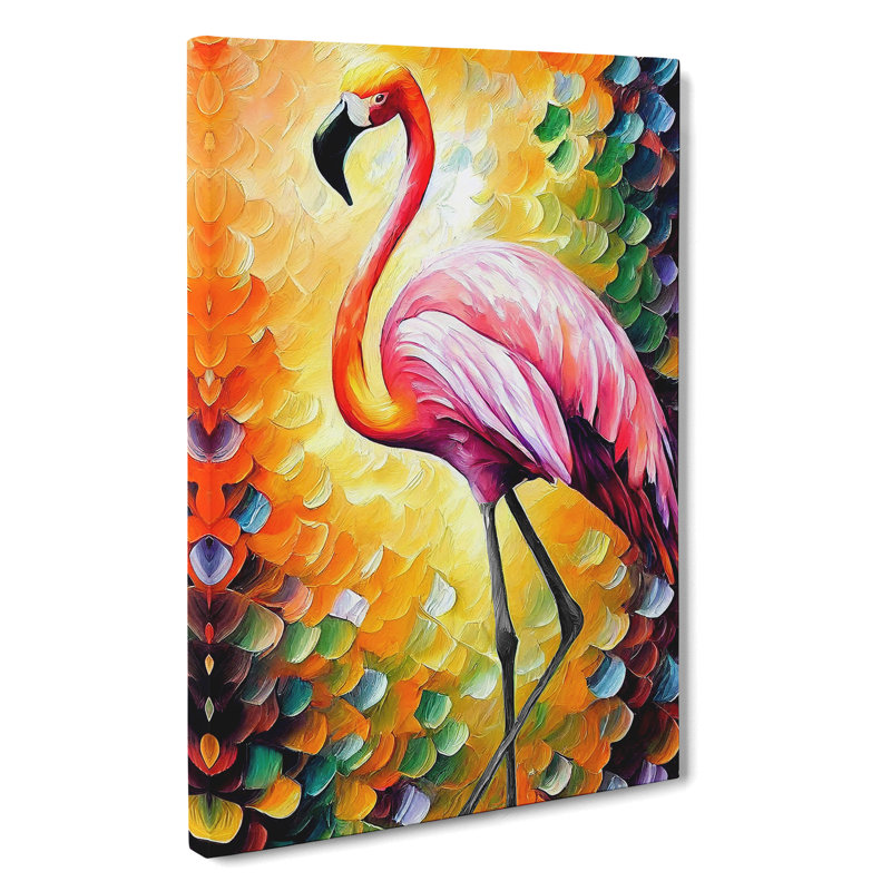 Flamingo Portrait No.2 - Wrapped Canvas Painting, 50cm H x 35cm W
